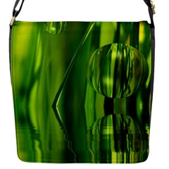 Green Bubbles  Flap Closure Messenger Bag (small) by Siebenhuehner