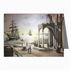 Waiting At The Docks Greeting Card (8 Pack) by ArtByThree