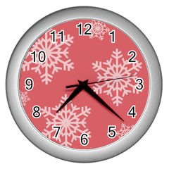 Let It Snow Wall Clock (silver) by PaolAllen