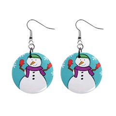 Snowman Mini Button Earrings