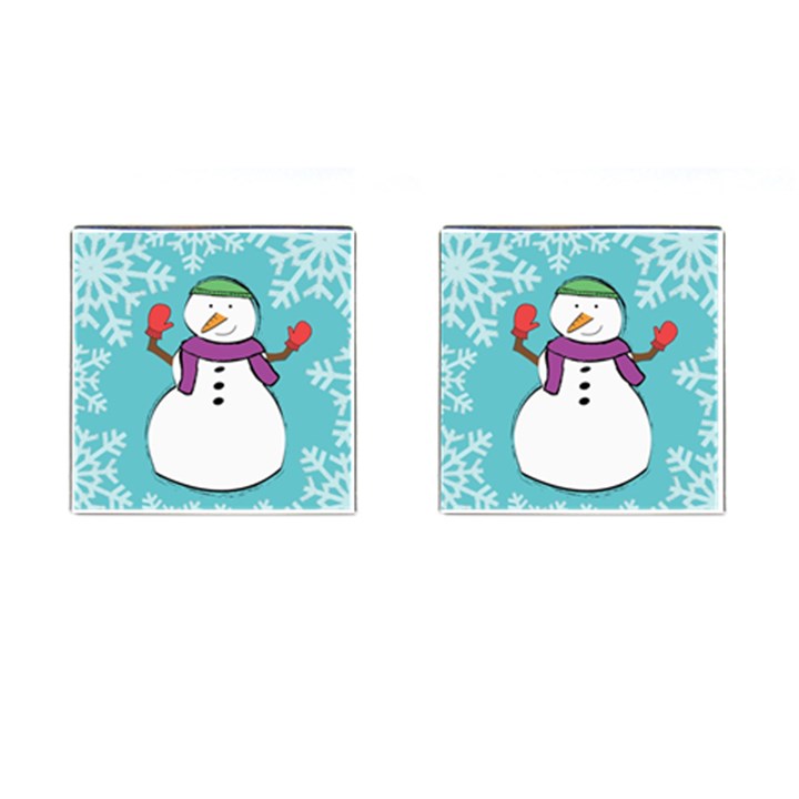 Snowman Cufflinks (Square)