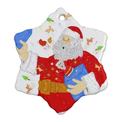 Santa Surprise Snowflake Ornament