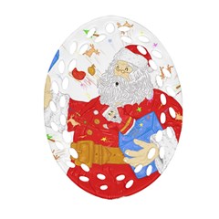 Santa Surprise Ornament (oval Filigree)