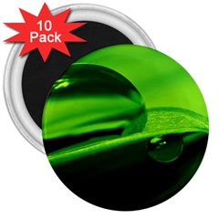 Green Drop 3  Button Magnet (10 Pack)