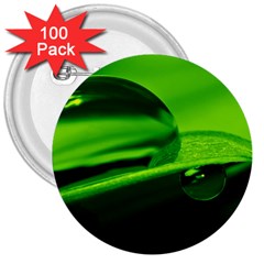 Green Drop 3  Button (100 Pack) by Siebenhuehner