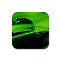 Green Drop Drink Coaster (square) by Siebenhuehner