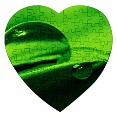 Green Drop Jigsaw Puzzle (heart) by Siebenhuehner