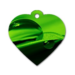 Green Drop Dog Tag Heart (one Sided)  by Siebenhuehner