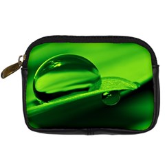 Green Drop Digital Camera Leather Case by Siebenhuehner