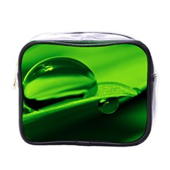 Green Drop Mini Travel Toiletry Bag (one Side) by Siebenhuehner