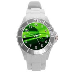 Green Drop Plastic Sport Watch (large) by Siebenhuehner