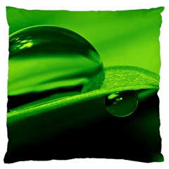 Green Drop Large Cushion Case (single Sided)  by Siebenhuehner