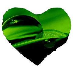 Green Drop 19  Premium Heart Shape Cushion by Siebenhuehner