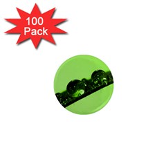 Green Drops 1  Mini Button Magnet (100 Pack) by Siebenhuehner