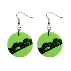 Green Drops Mini Button Earrings by Siebenhuehner