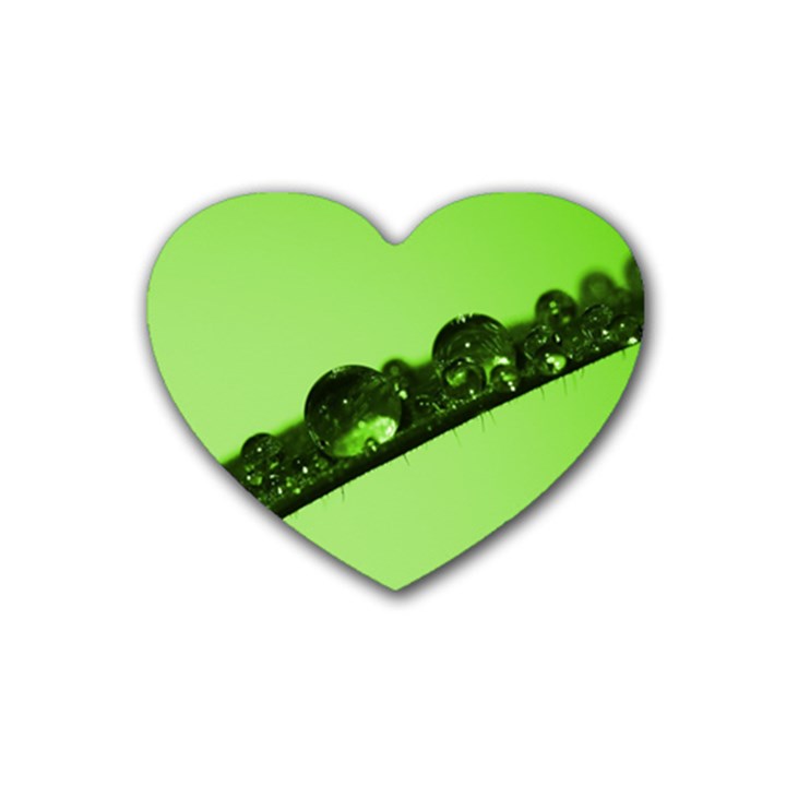 Green Drops Drink Coasters (Heart)