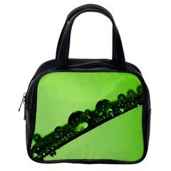 Green Drops Classic Handbag (one Side) by Siebenhuehner