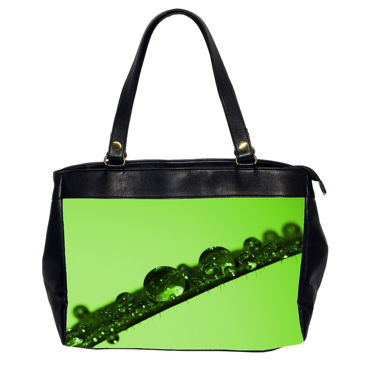 Green Drops Oversize Office Handbag (Two Sides)