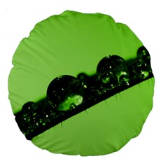 Green Drops 18  Premium Round Cushion  by Siebenhuehner