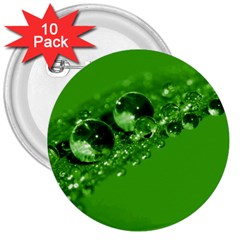 Green Drops 3  Button (10 Pack) by Siebenhuehner