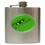 Green Drops Hip Flask Front