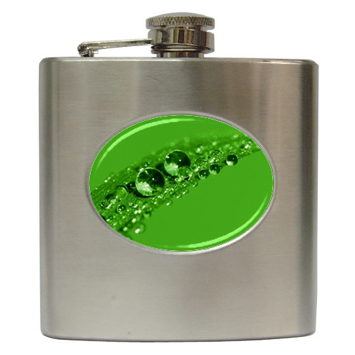 Green Drops Hip Flask