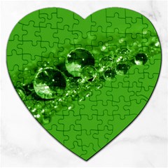 Green Drops Jigsaw Puzzle (Heart)