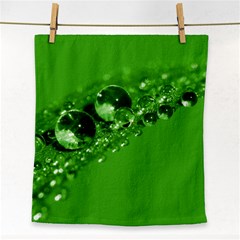 Green Drops Face Towel