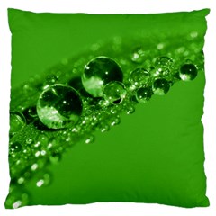 Green Drops Large Cushion Case (two Sided)  by Siebenhuehner