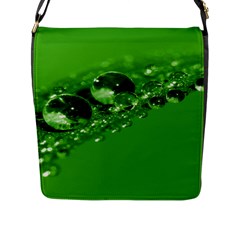 Green Drops Flap Closure Messenger Bag (large)