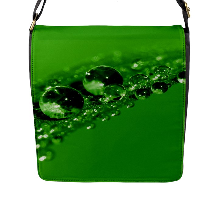 Green Drops Flap Closure Messenger Bag (Large)