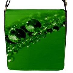 Green Drops Flap Closure Messenger Bag (small) by Siebenhuehner