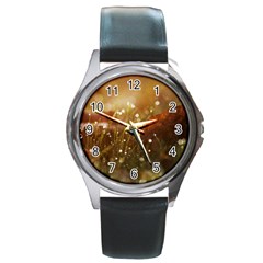 Waterdrops Round Metal Watch (silver Rim)