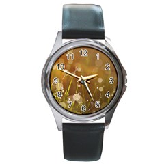 Waterdrops Round Metal Watch (silver Rim)