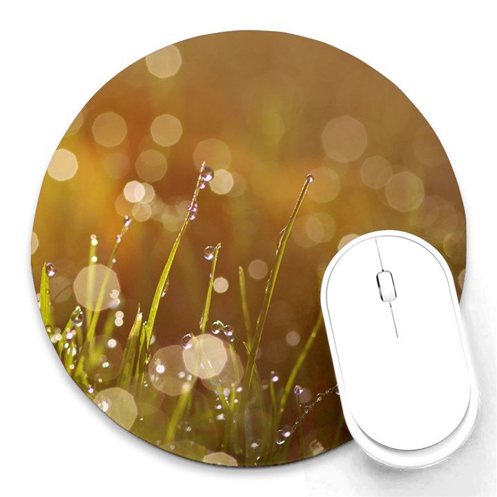 Waterdrops 8  Mouse Pad (Round)