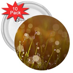 Waterdrops 3  Button (10 Pack)