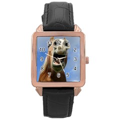 Haflinger  Rose Gold Leather Watch  by Siebenhuehner