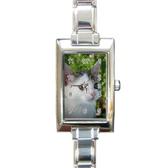 Young Cat Rectangular Italian Charm Watch by Siebenhuehner