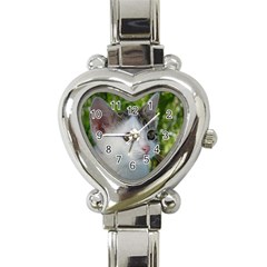 Young Cat Heart Italian Charm Watch  by Siebenhuehner