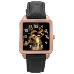 Chain Rose Gold Leather Watch 