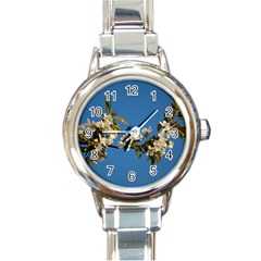 Cherry Blossom Round Italian Charm Watch