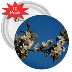 Cherry Blossom 3  Button (10 Pack)