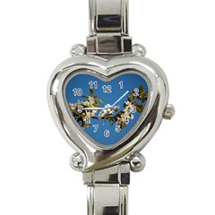 Cherry Blossom Heart Italian Charm Watch 