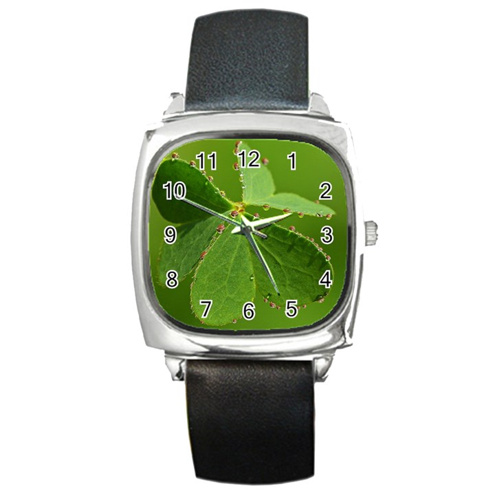 Drops Square Leather Watch