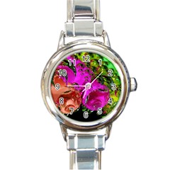 Tubules Round Italian Charm Watch by Siebenhuehner