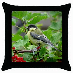 Songbird Black Throw Pillow Case