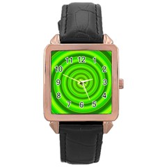 Modern Art Rose Gold Leather Watch 