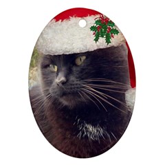 Christmas Kitty Oval Ornament (two Sides) by Contest1634613