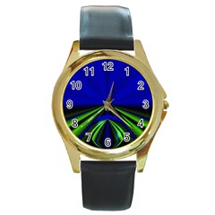 Magic Balls Round Metal Watch (gold Rim)  by Siebenhuehner