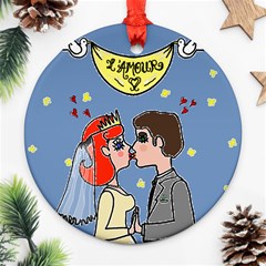 Our Wedding Day Round Ornament